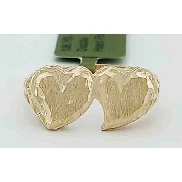 Double Heart Ring 10k Yellow Gold